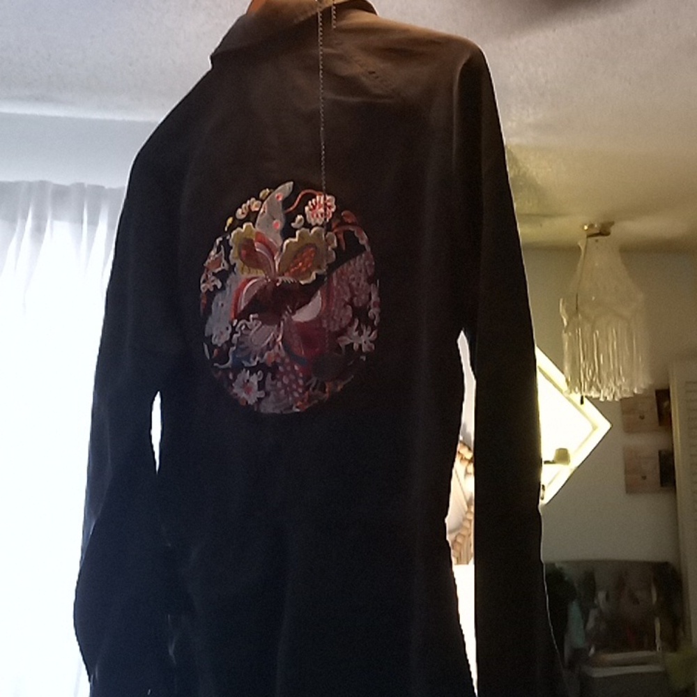 New Black Jumpsuit with Embroided Patches....One Of A Kind.... - Picture 4 of 6